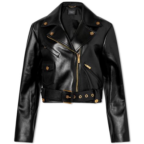 versace leather jacket world collection